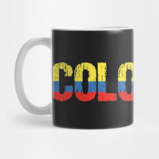 Colombia Flag Distressed Mug